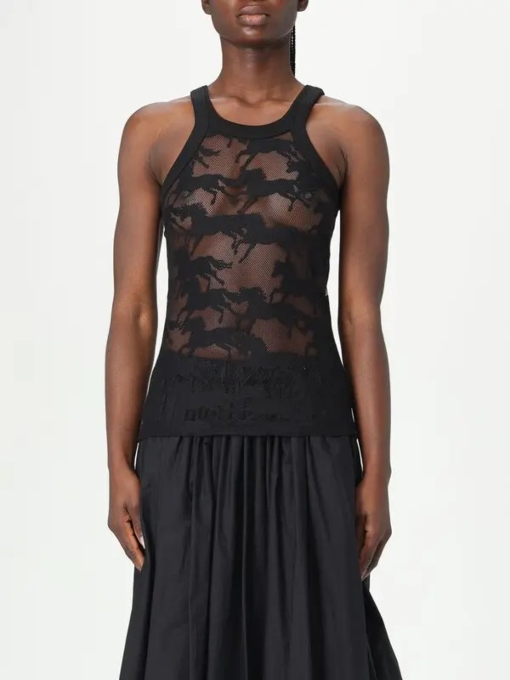 Reimagine Pinko black semi transparent mesh front tank, Size S, NWT - Picture 4 of 14
